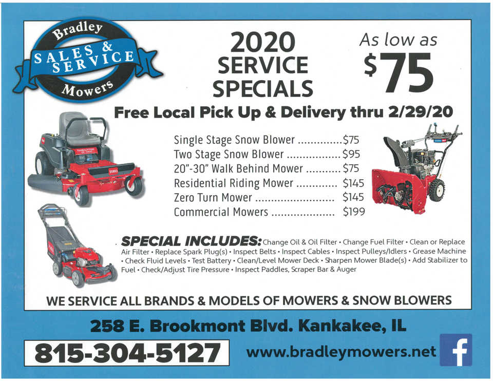 Bradley Mowers Sales & Service Kankakee, IL