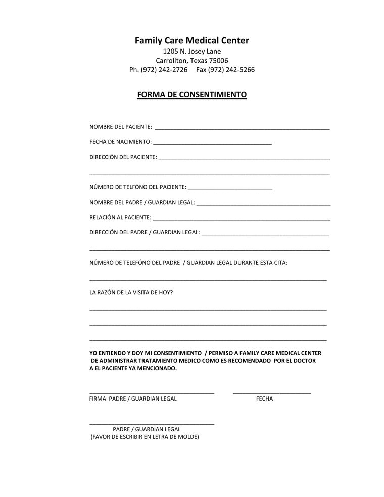 Medical Release In Spanish Medical Release In Spanish