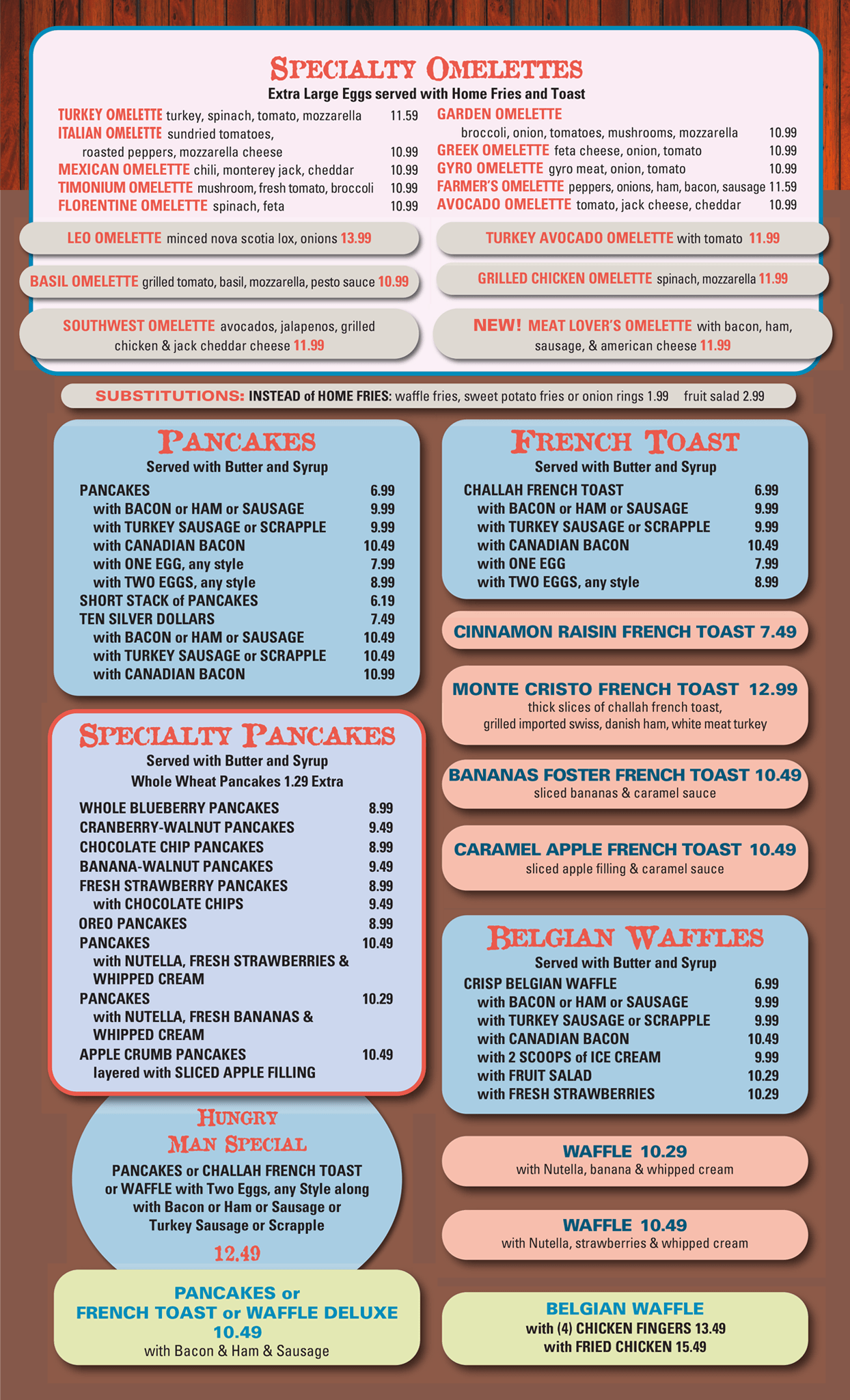 Timonium Breakfast Menu