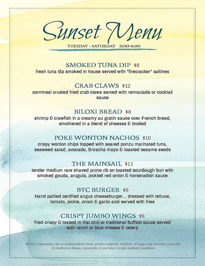 santa barbara yacht club lunch menu